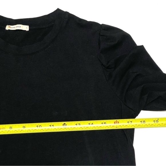 Marine Layer Woman Black Organic Cotton Long Sleeve Crew Neck Top Size M - Picture 8 of 12